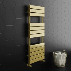Wholesale 🥰 Arezzo Brushed Brass 1200 x 500 Heated Towel Rail 🤩