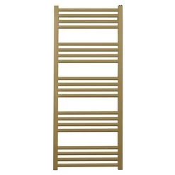 Deals 🔔 Crosswater MPRO 480 x 1140mm Heated Towel Rail - Brushed Brass Effect - MP48X1140F ✔️