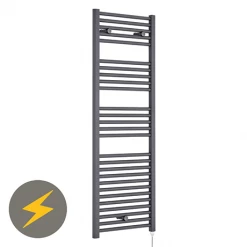 Deals 👏 Nuie H1375mm x W480mm Anthracite Electric Only Ladder Rail - MTY155 ✔️