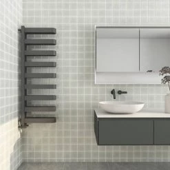 Wholesale ❤️ Milan Anthracite U-Shaped Heated Towel Rail - 1300 x 400mm 🔥 -Ladder Towel Radiators Sales MUTR130A d2 460