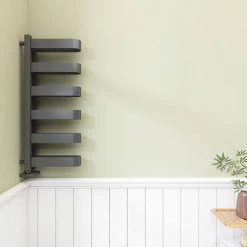 Deals ✨ Milan Anthracite U-Shaped Heated Towel Rail - 850 x 300mm 😍 -Ladder Towel Radiators Sales MUTR85A d2 460