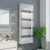Best Sale 🎁 Monza 500 x 1269 White Designer D-Shaped Heated Towel Rail 🌟