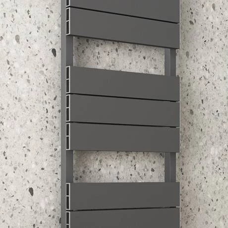 Outlet 🔥 Monza Anthracite Aluminium Heated Towel Rail 1150 x 500mm Flat Panels ❤️ 2 Outlet 🔥 Monza Anthracite Aluminium Heated Towel Rail 1150 x 500mm Flat Panels ❤️ - Image 2