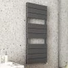 Outlet ???? Monza Anthracite Aluminium Heated Towel Rail 1150 x 500mm Flat Panels ❤️