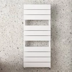 Outlet 🌟 Monza White Aluminium Heated Towel Rail 1150 x 500mm Flat Panels ❤️ -Ladder Towel Radiators Sales MZAL5W d2 460