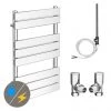 Flash Sale ✨ Milan 500 x 840mm Heated Towel Rail (incl. Valves + Electric Heating Kit) 🛒
