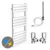 Promo ✨ Milan 490 x 1200mm Heated Towel Rail (inc. Valves + Electric Heating Kit) ????