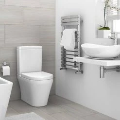 Flash Sale 💯 Murano Curved H800mm x W490mm Heated Towel Rail - Chrome ✔️ -Ladder Towel Radiators Sales RAD08 nd2 460