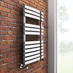 Flash Sale 💯 Murano Curved H800mm x W490mm Heated Towel Rail - Chrome ✔️ -Ladder Towel Radiators Sales RAD08 nd3 460