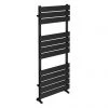 Coupon 🤩 Milan Matt Black 1200 x 490mm Heated Towel Rail ✔️