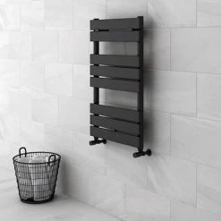 Best Sale ???? Milan Matt Black 840mm x 500mm Heated Towel Rail ???? 7 Best Sale ???? Milan Matt Black 840mm x 500mm Heated Towel Rail ???? -Ladder Towel Radiators Sales RAD8MB d4 460