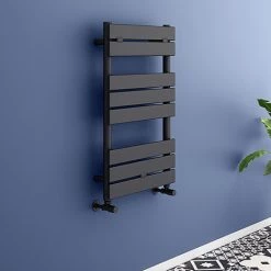 Best Sale 🔥 Milan Matt Black 840mm x 500mm Heated Towel Rail 🥰