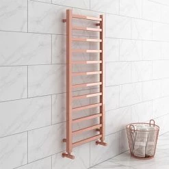 Best Pirce ❤️ Brooklyn Square 1200 x 500mm Rose Gold Heated Towel Rail 🔥