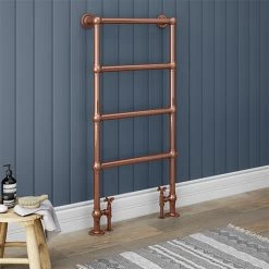 Flash Sale ✔️ Bloomsbury Copper 598 x 1194mm Floor Mounted Towel Rail 👍