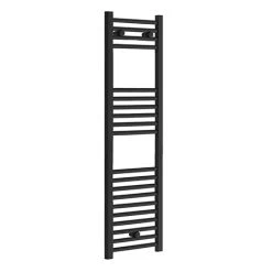 Deals 👏 Toreno Black W300 x H1200mm Heated Towel Rail - Straight 🛒