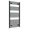 Promo ❤️ Toreno Black Curved W600 x H1200mm Heated Towel Rail ✔️