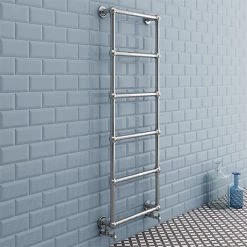 Promo ❤️ Chatsworth Wall Mounted Towel Rail 1550 x 600mm - Chrome ✨