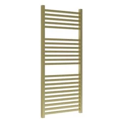 Promo ❤️ Venice Cubo Heated Towel Rail - Brushed Brass (1110 x 500mm) 💯