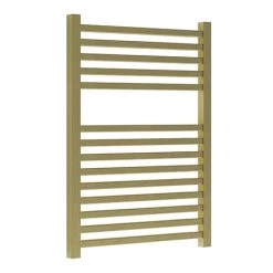Wholesale ❤️ Venice Cubo Heated Towel Rail - Brushed Brass (690 x 500mm) 🥰