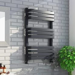Wholesale β€οΈ Venice Anthracite 800 x 500 Designer D-Shaped Heated Towel Rail π