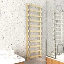 Brand new ⭐ Venice Brushed Brass Designer Heated Towel Rail (500 x 1500mm) ✨