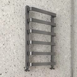 Coupon 🧨 Venice Brushed Black Nickel Designer Heated Towel Rail (500 x 800mm) 🤩