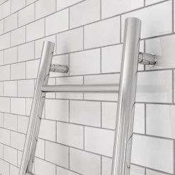 Buy 🥰 Venice Chrome Leaning Ladder 1800 x 500mm Heated Towel Rail 🤩 -Ladder Towel Radiators Sales VNR1CHR D2 460
